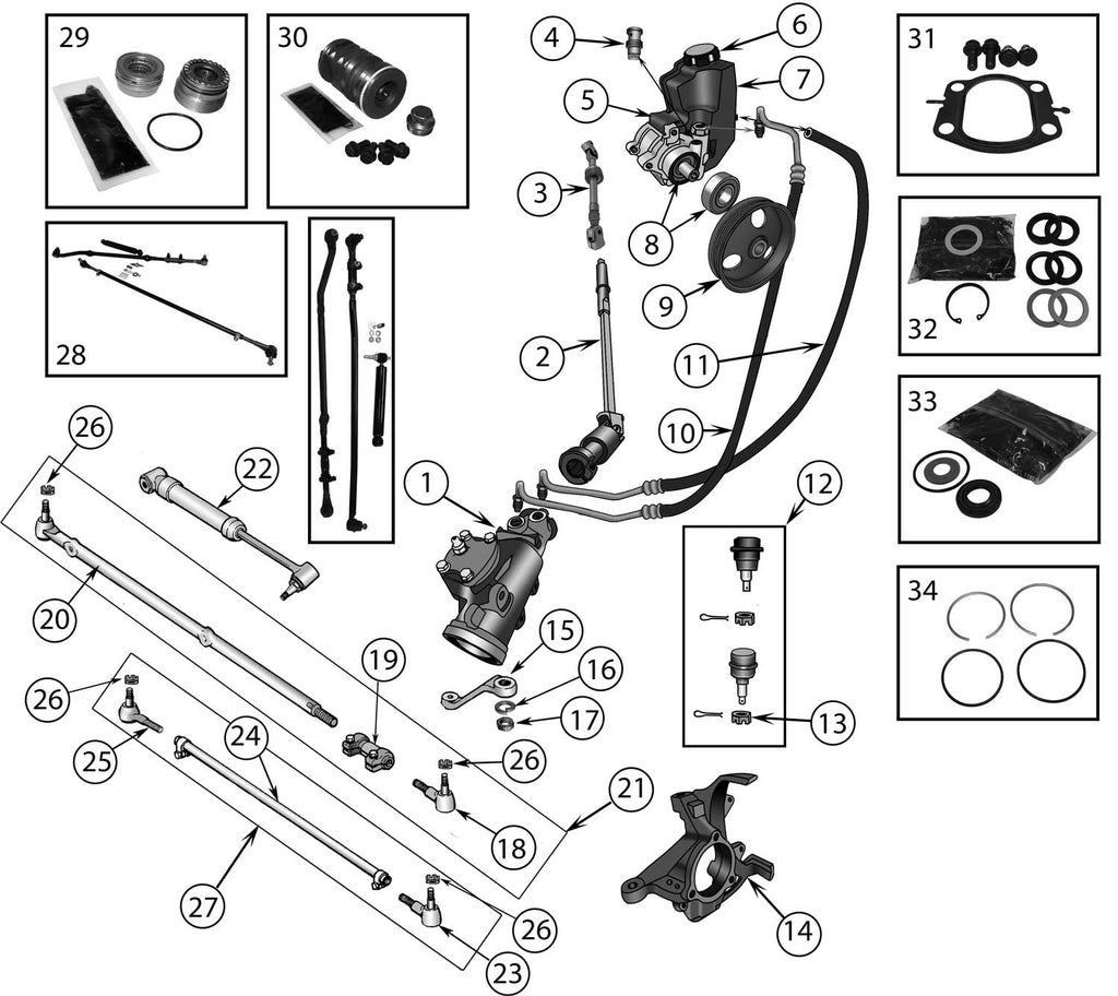 Factory Replacement Steering Parts for '97-'06 TJ Wrangler – Rusty's ...