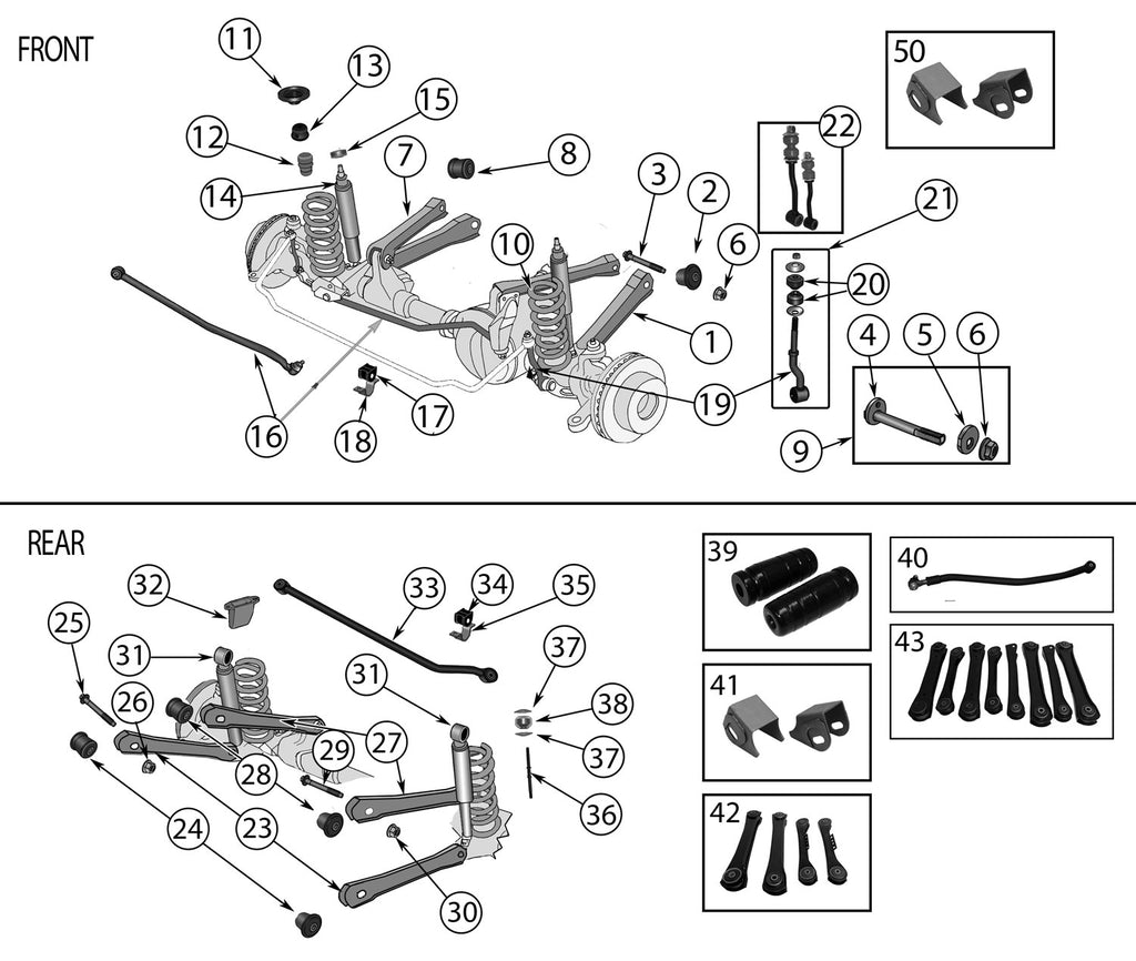 Factory Replacement Suspension Parts for '93-'98 ZJ Grand Cherokee ...