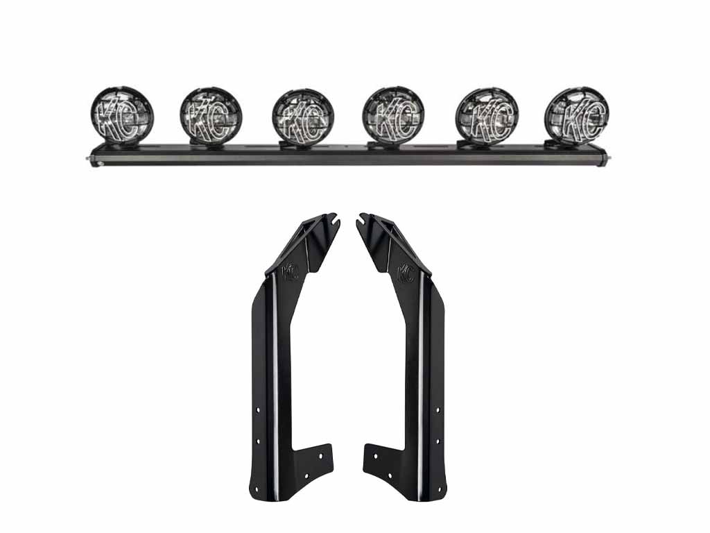 KC Hilites 50 in KC Xross Bar - Overhead - Apollo Pro Halogen - 6-Light System - 600W Combo Beam - 07-18 Jeep JK