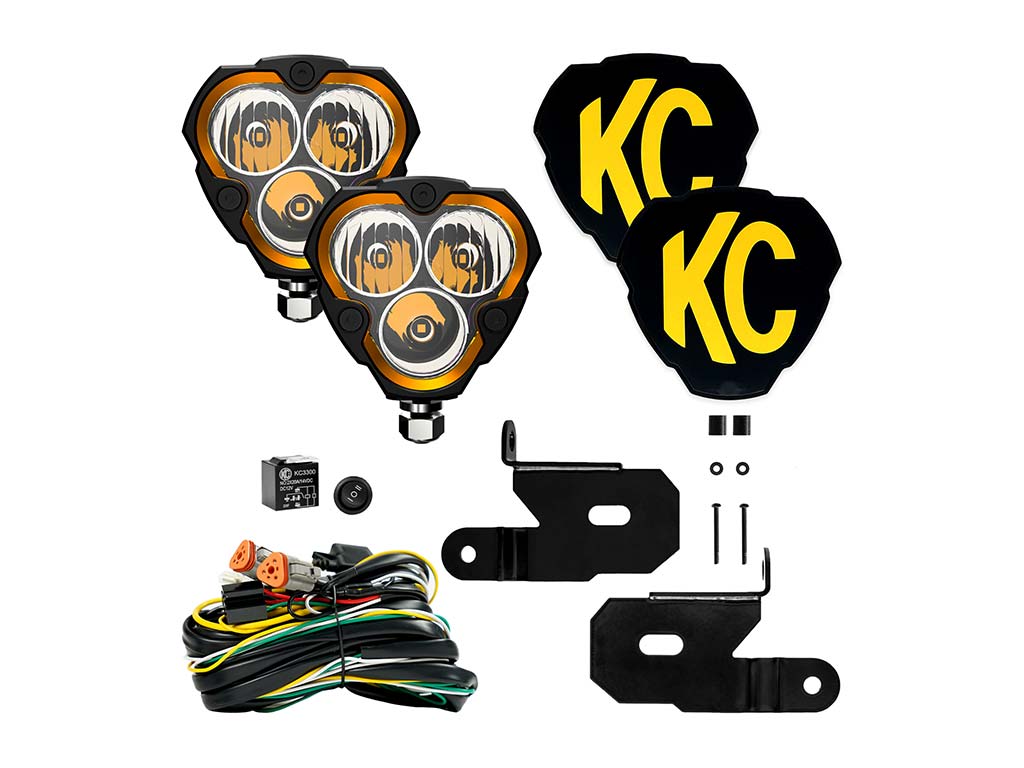 KC Hilites FLEX ERA® 3 - 2-Light System - Pillar Mount - 40W Combo Beam - for 18-23 Jeep JL/JT/4xe